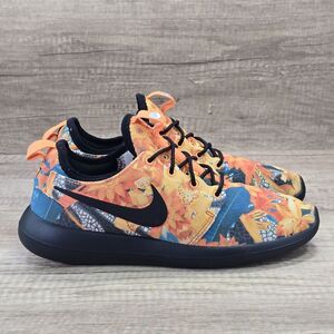 Nike Roshe Two Flyknit ID Women's Sz 7.5 Orange Floral Print Shoes (897153-992)